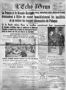 ECHO D ORAN DU 3 SEPTEMBRE 1939